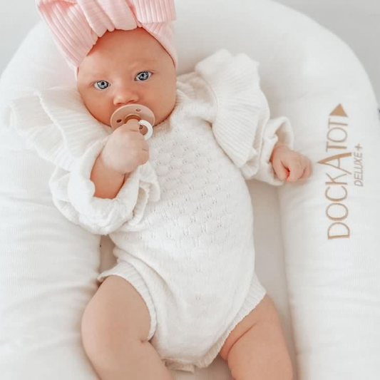 Frill knit romper. Knitted romper. Baby girl romper. Baby girl clothing