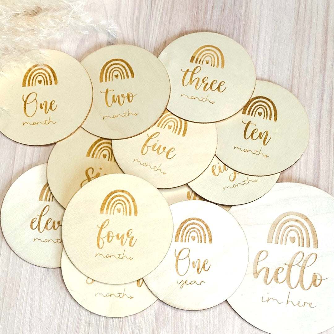 Rainbow Milestone Discs - 13 piece set