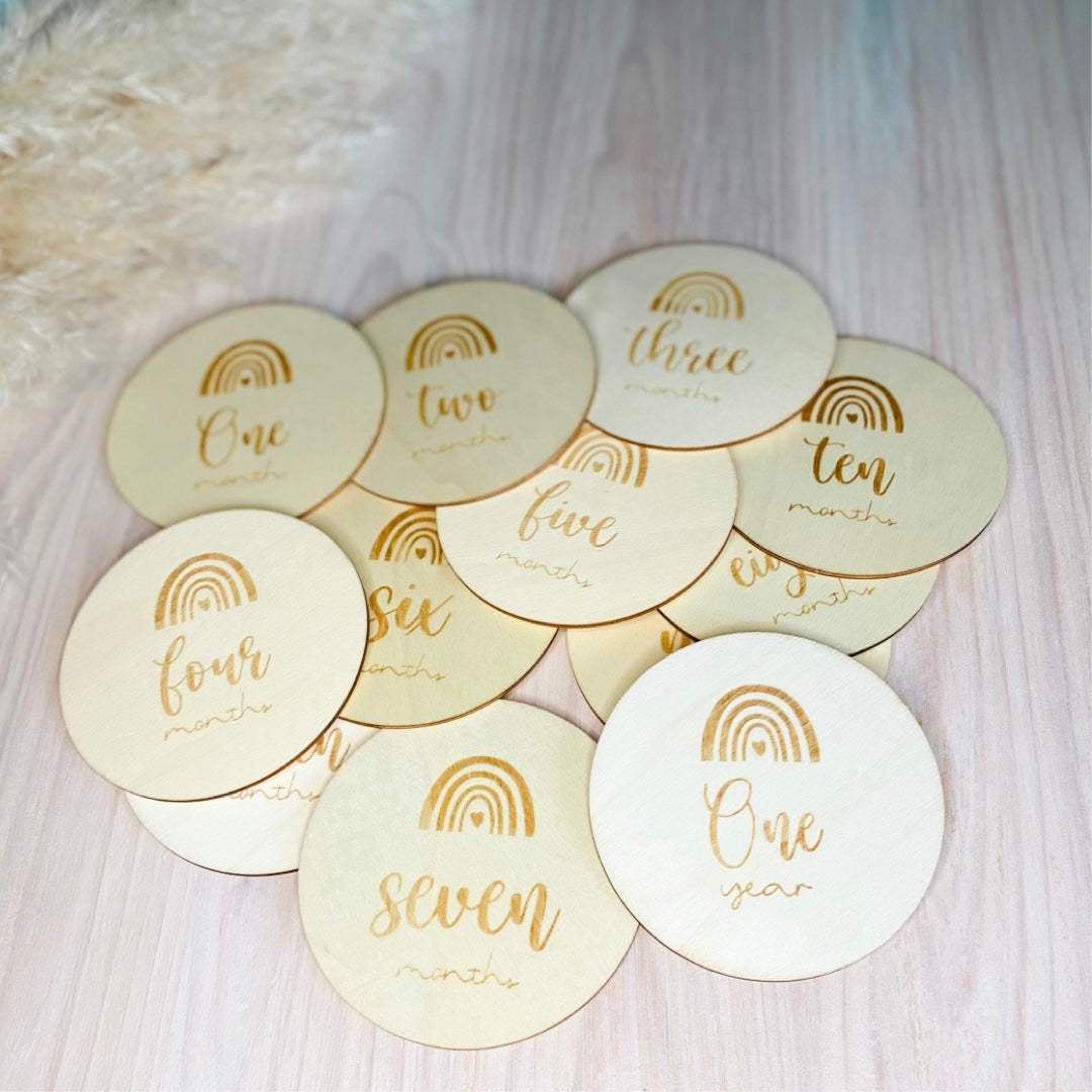 Rainbow Milestone Discs - 13 piece set