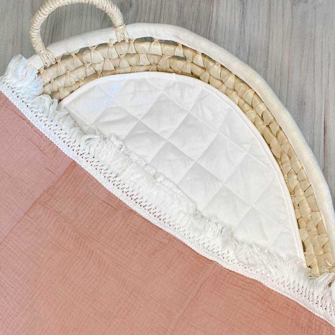 100 organic cotton baby fringe swaddle. Organic cotton baby fringe swaddle | pink