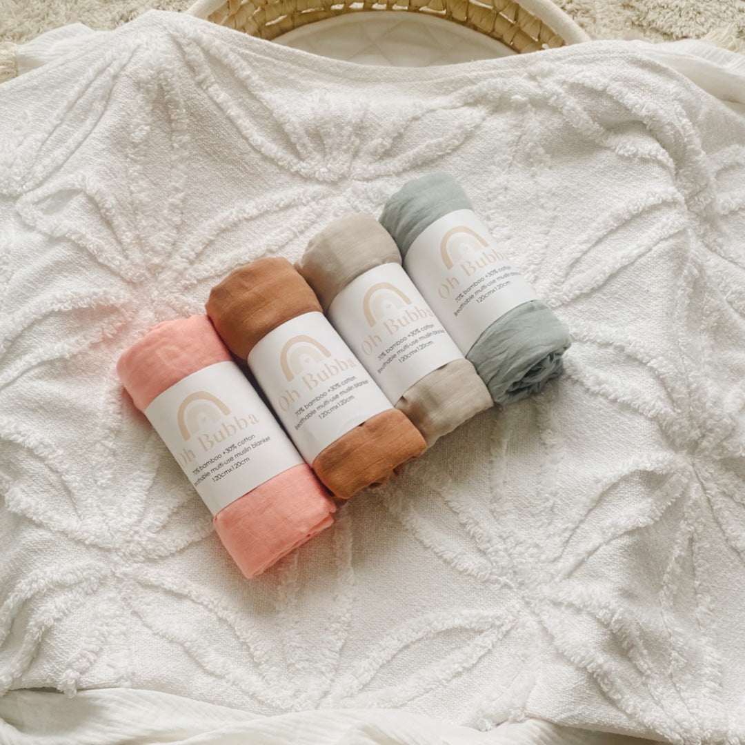 Rust Muslin Wrap | Newborn Baby Swaddle
