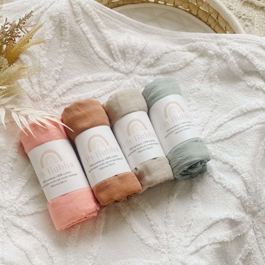 Taupe Muslin Wrap | Newborn Baby Swaddle