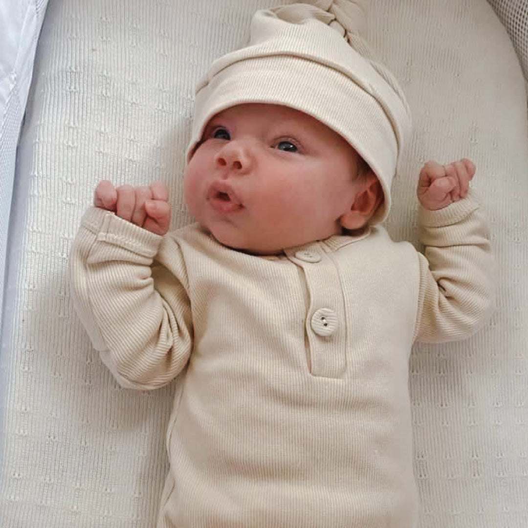 Oat Baby Onesie and Beanie Set