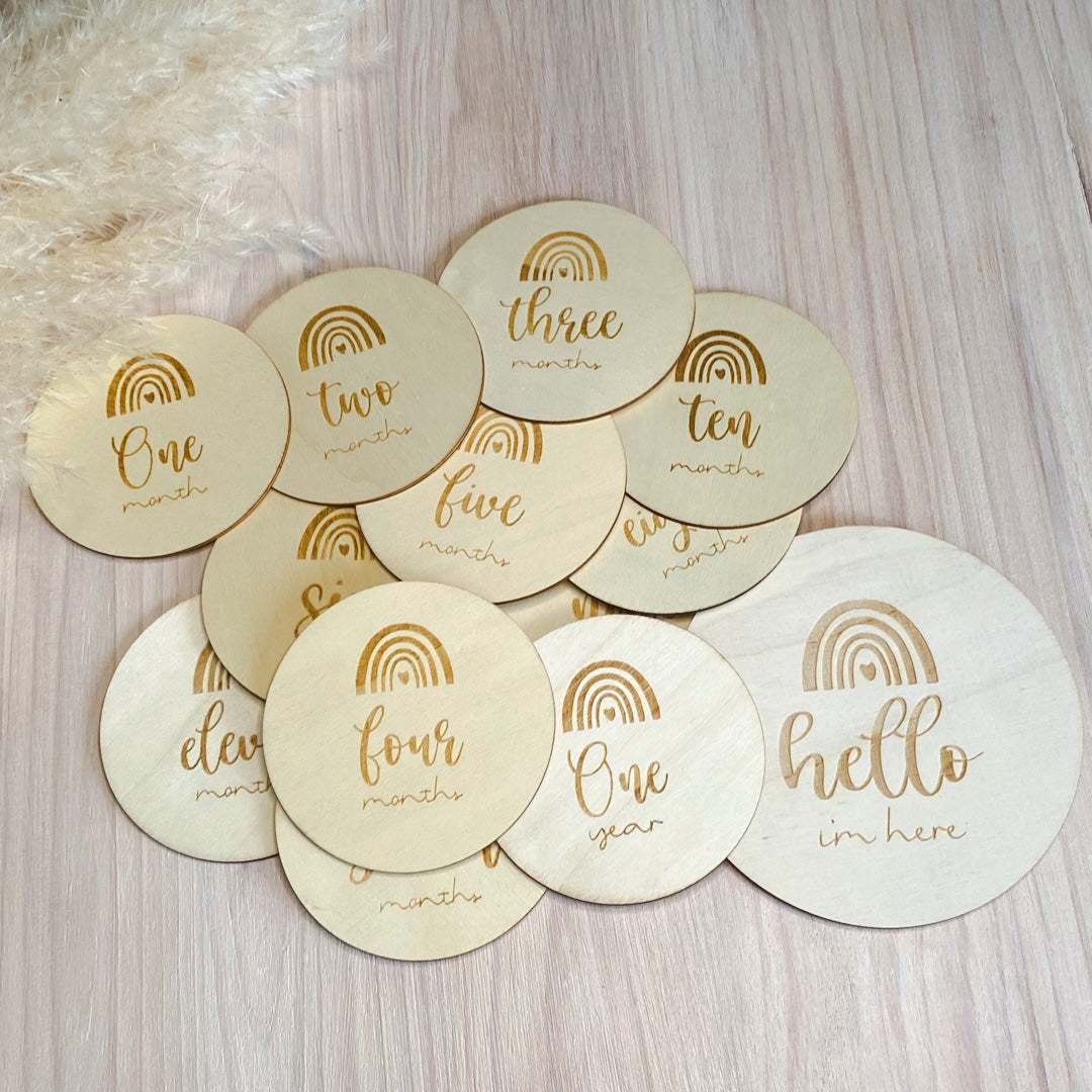 Rainbow Milestone Discs - 13 piece set