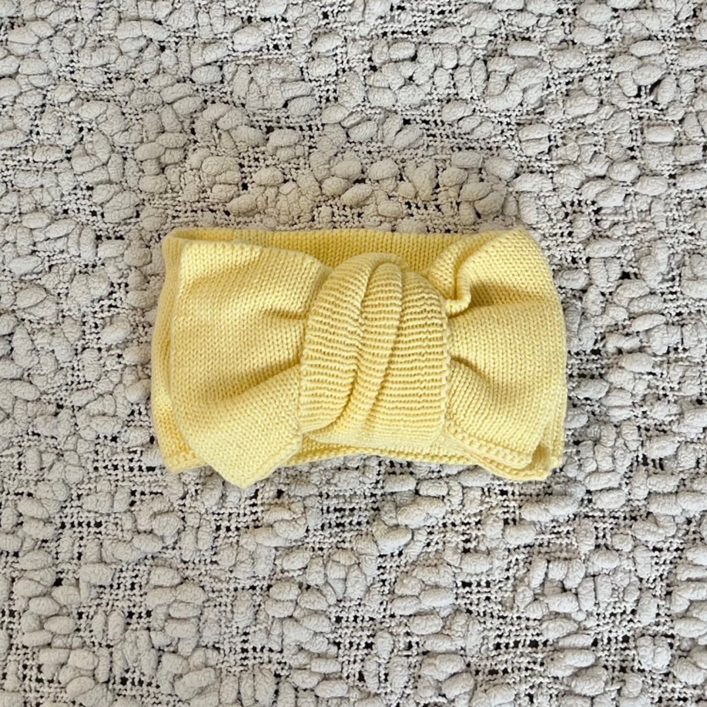 Lemon Knit Booties and Bow Set