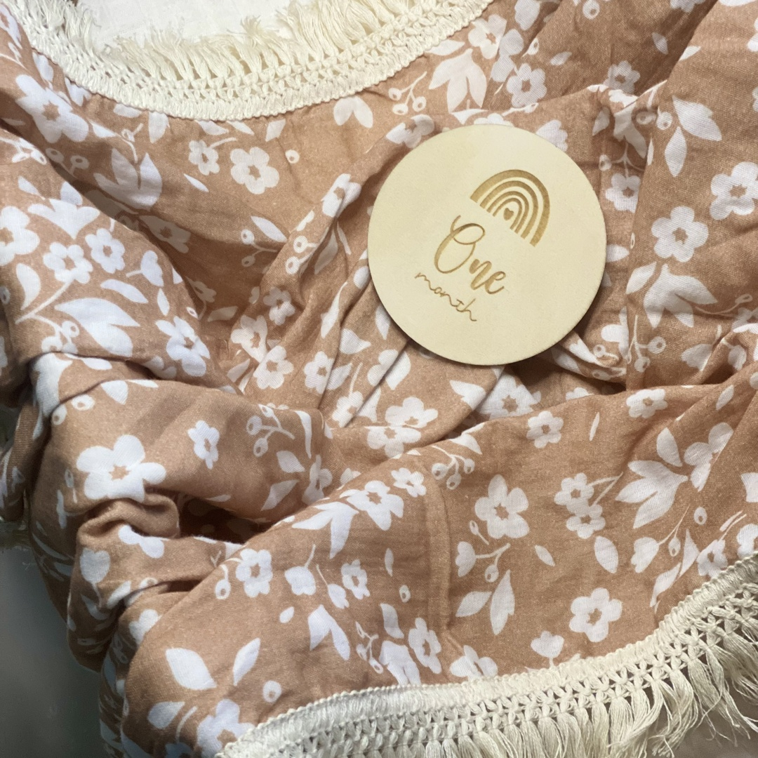 Organic Cotton Fringe Swaddle | Posies