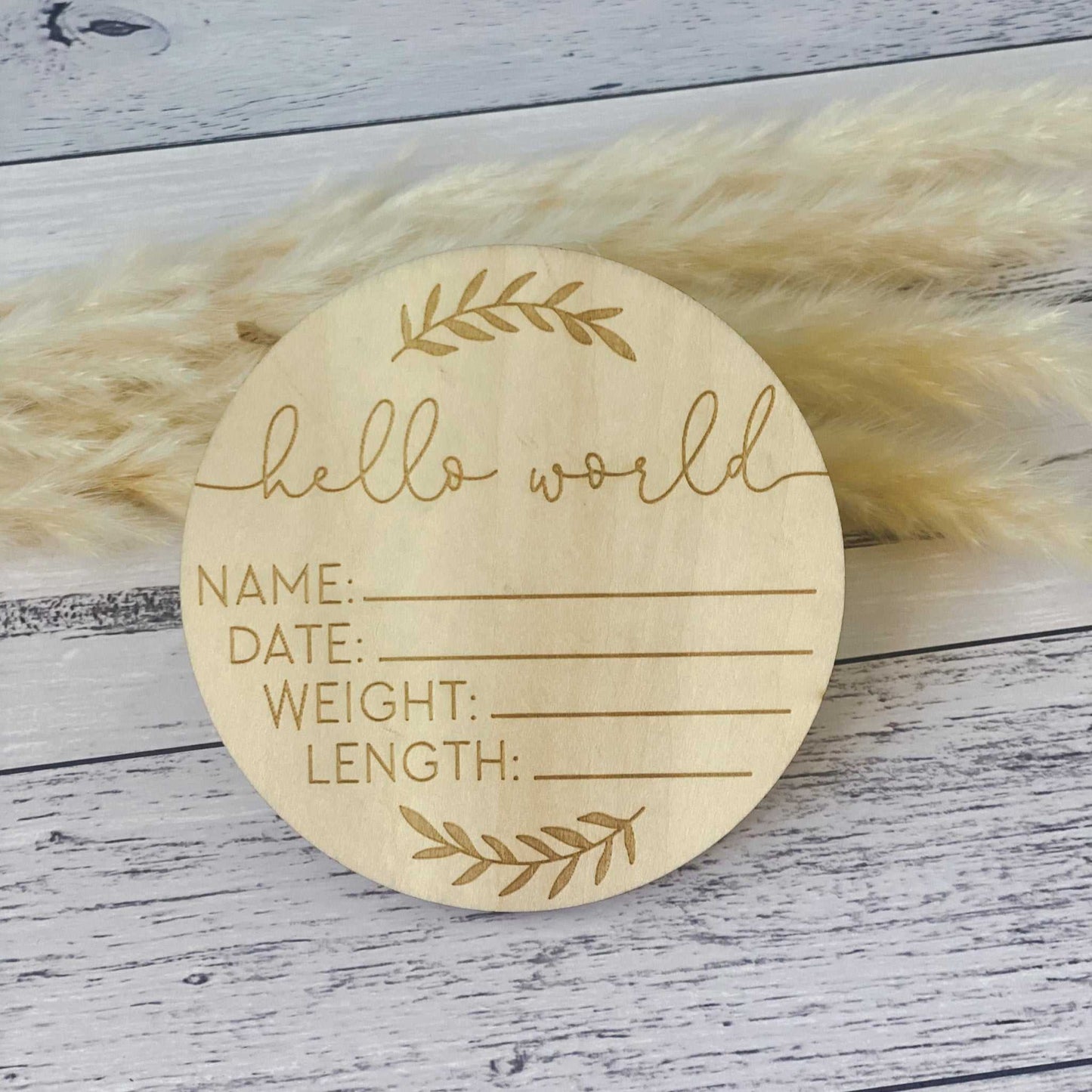 Personalised Wooden Announcement Disc