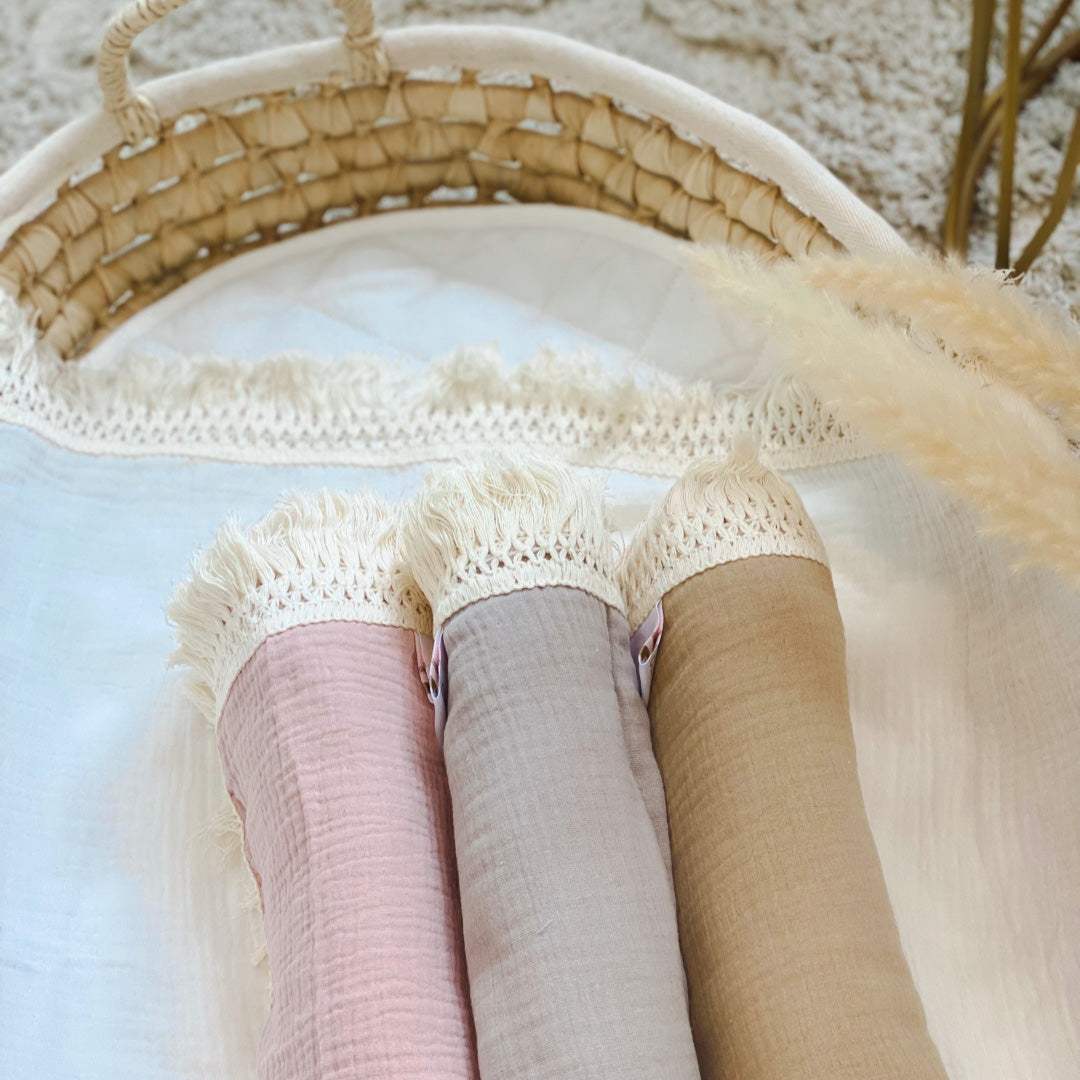 Organic Cotton Fringe Swaddle | Khaki