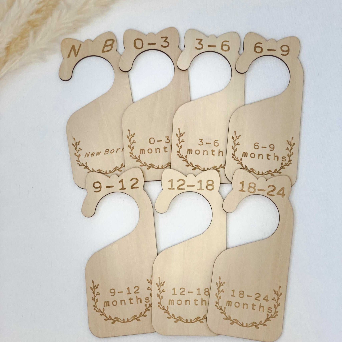 Baby Wooden Wardrobe Dividers | Leaf Pattern