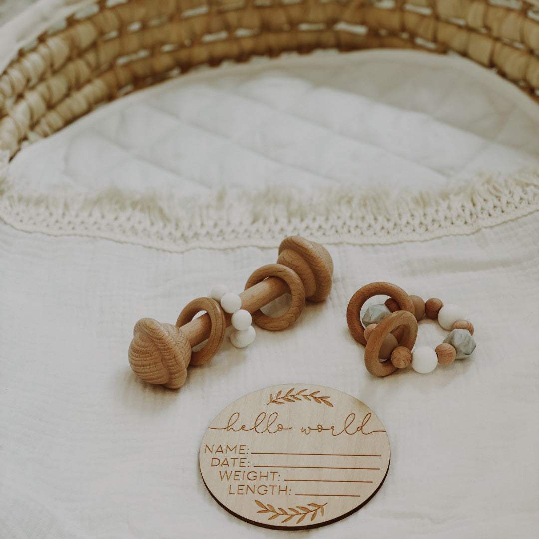 Personalised Wooden Announcement Disc