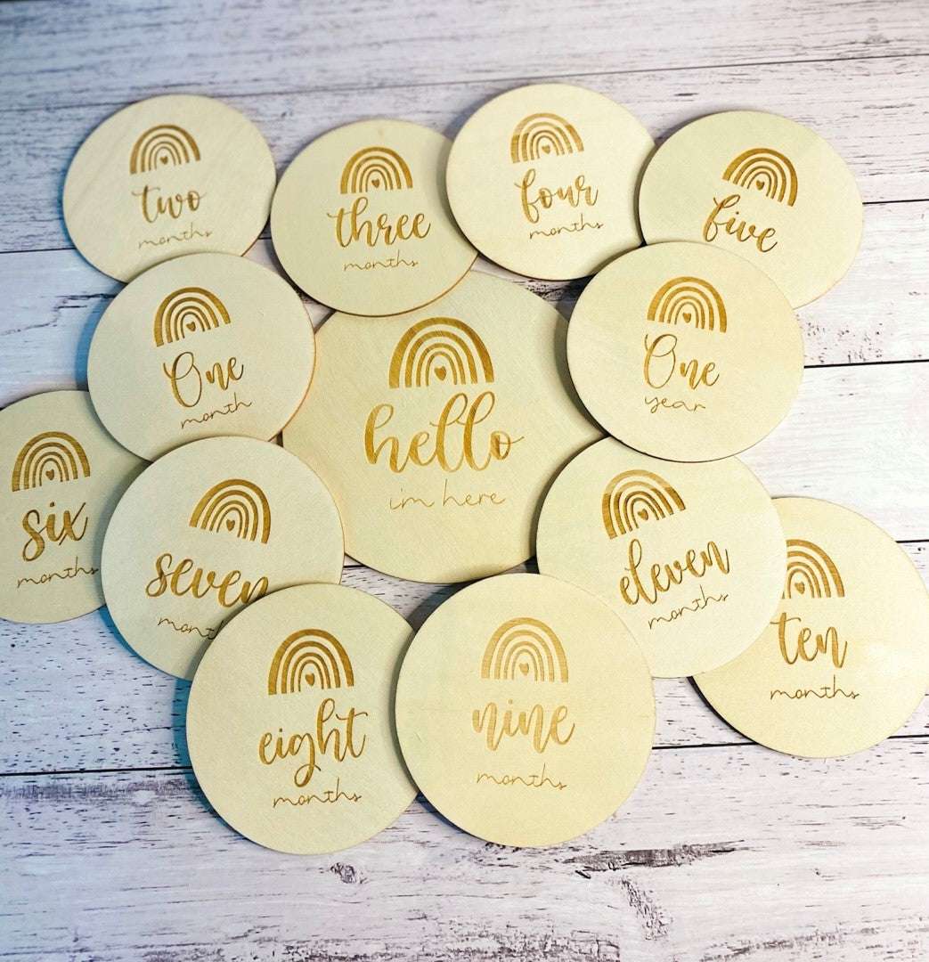 Rainbow Milestone Discs - 13 piece set