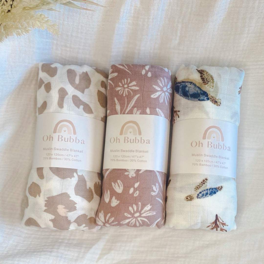 Leopard print baby swaddle. Newborn muslin wrap