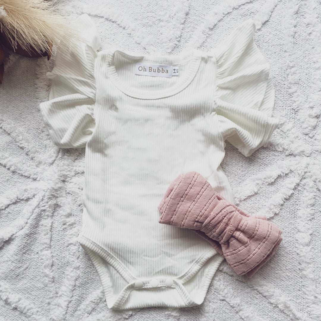 Short Sleeve Flutter | White