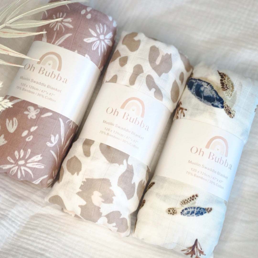 Leopard print baby swaddle. Newborn muslin wrap