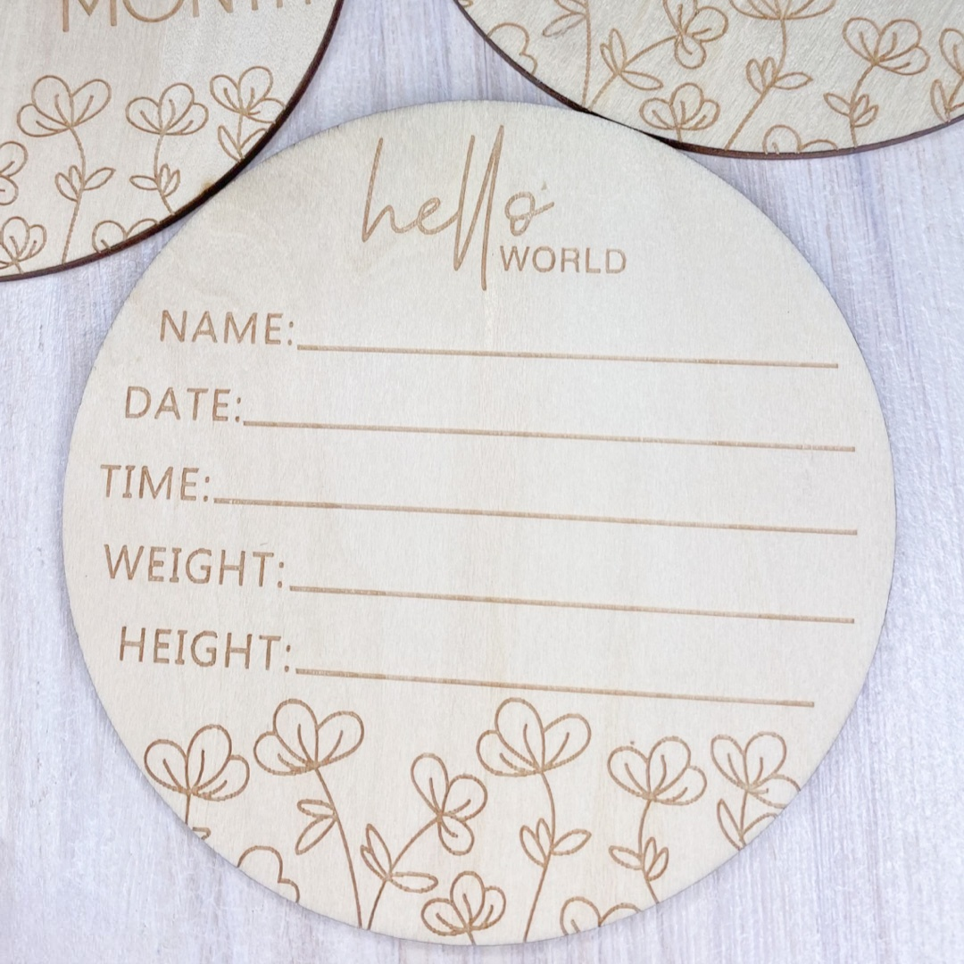 Floral Baby Milestone Disc Set