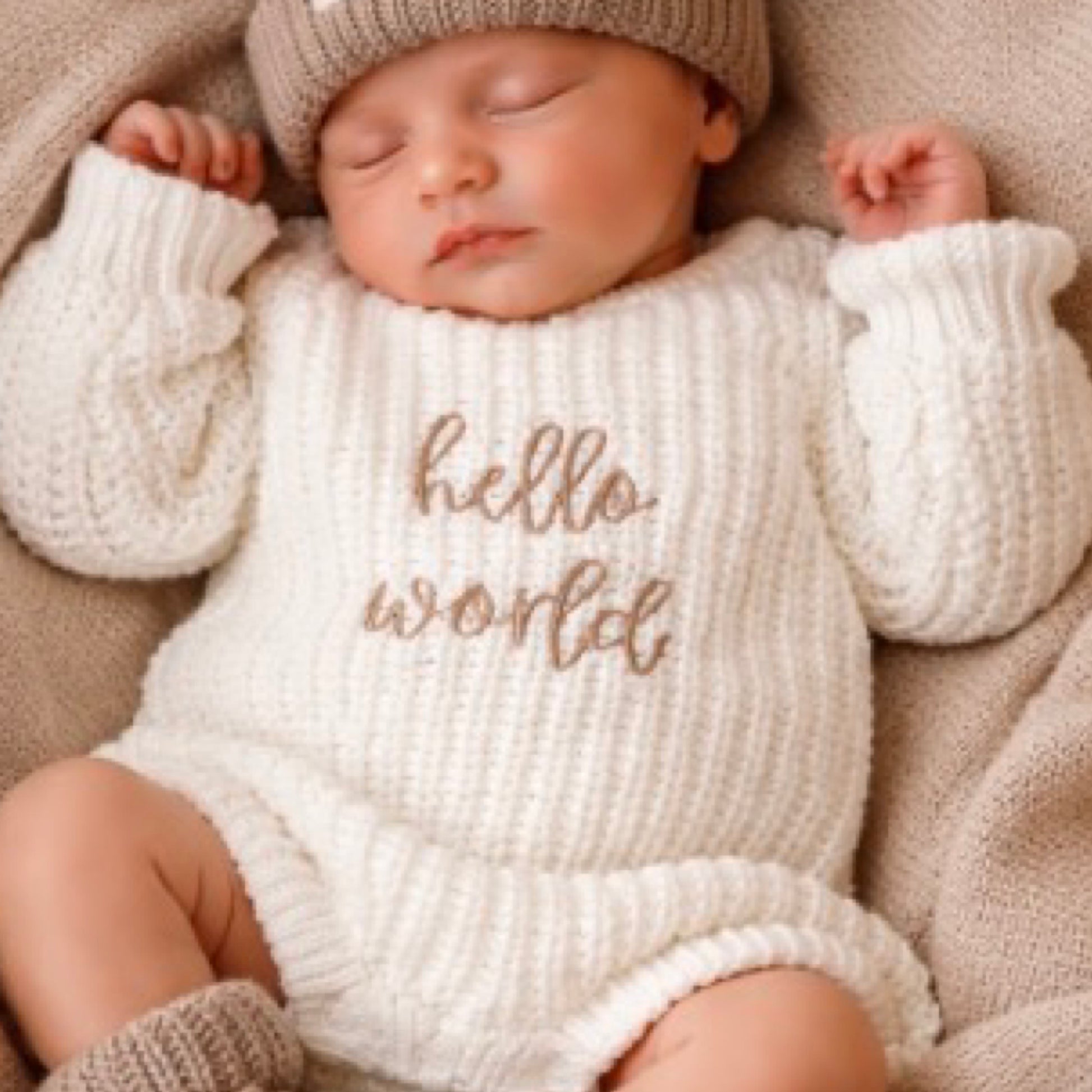 Hello world newborn announcement romper
