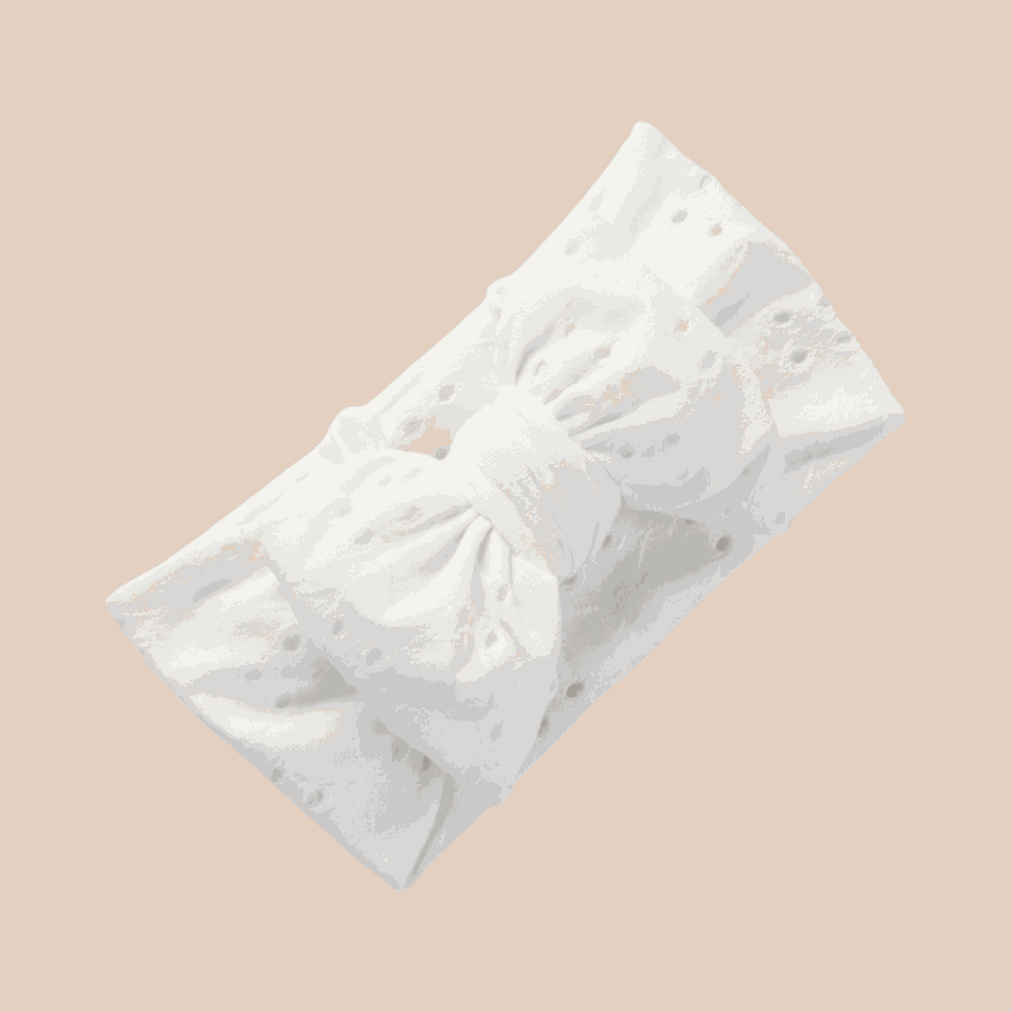 White embroidered lace baby bow headband. Large newborn baby bow.