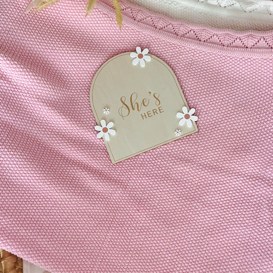 Pink baby knit blanket 
