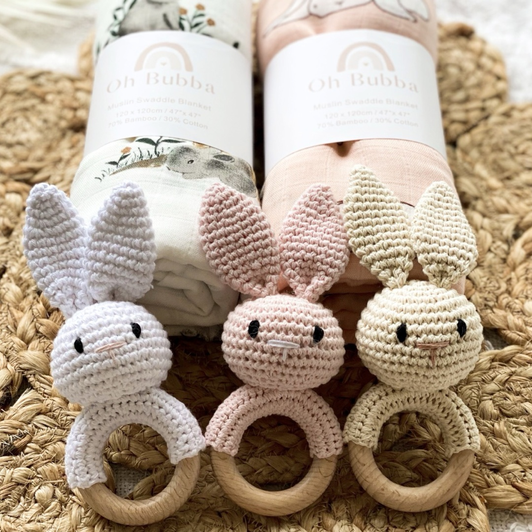 Crochet rattle sales