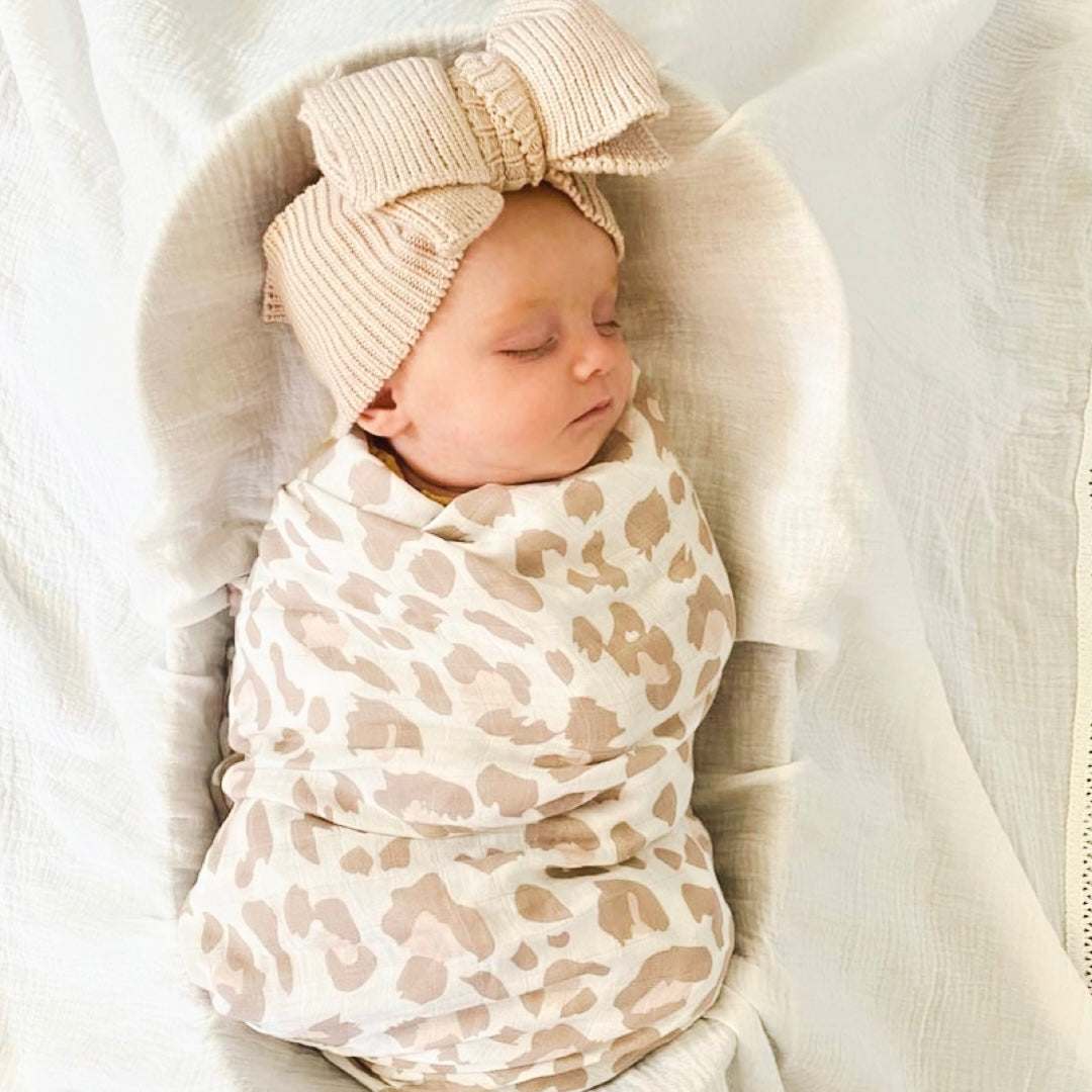 Leopard Print Swaddle. Baby Swaddle. Newborn Swaddle. Muslin wrap. Baby blanket, Bamboo Swaddle. Neutral baby swaddle. Baby Shower gift