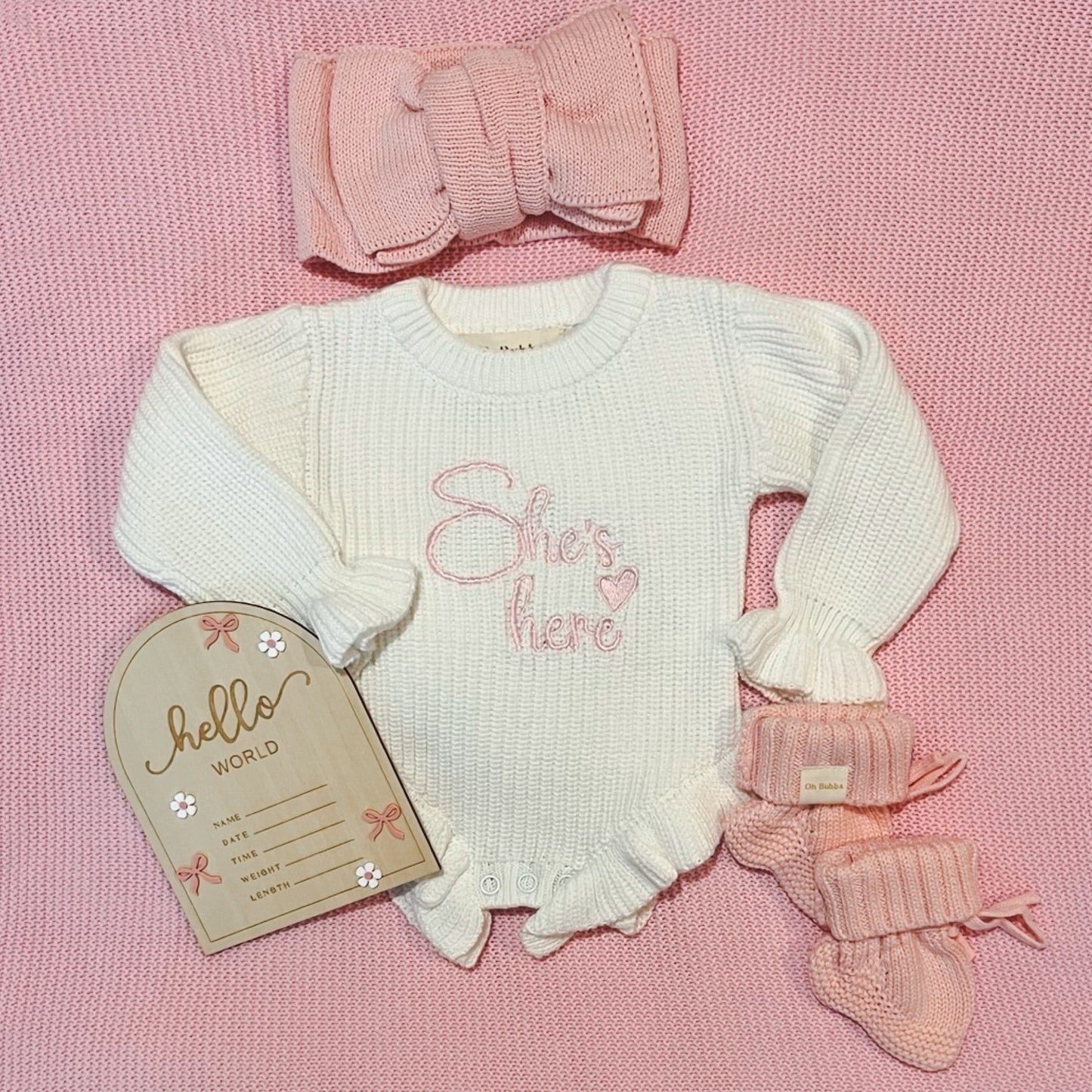 baby girl romper. Newborn announcement outfit 