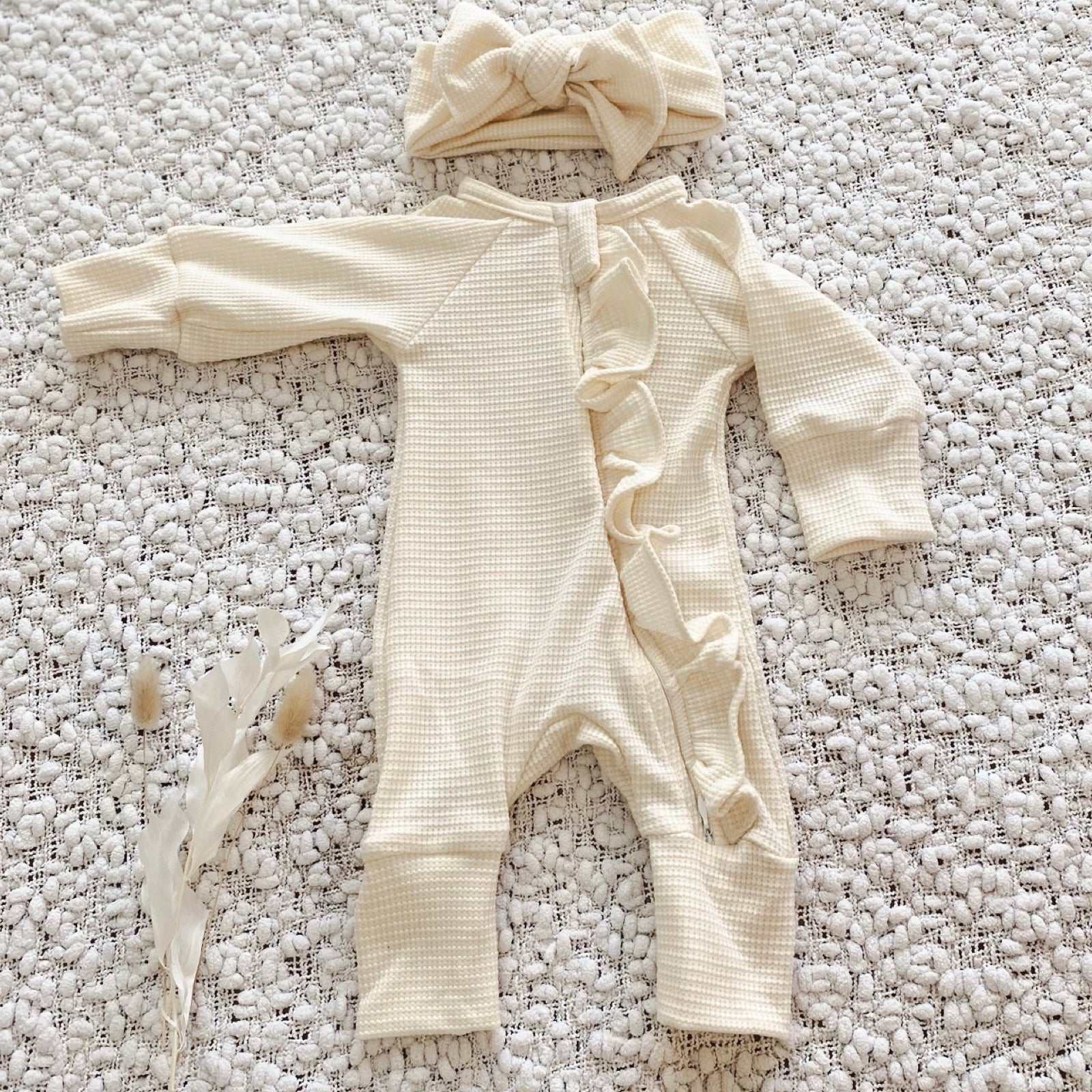 Baby girl zippy romper and headband set. Baby girl onesie. Baby snug  