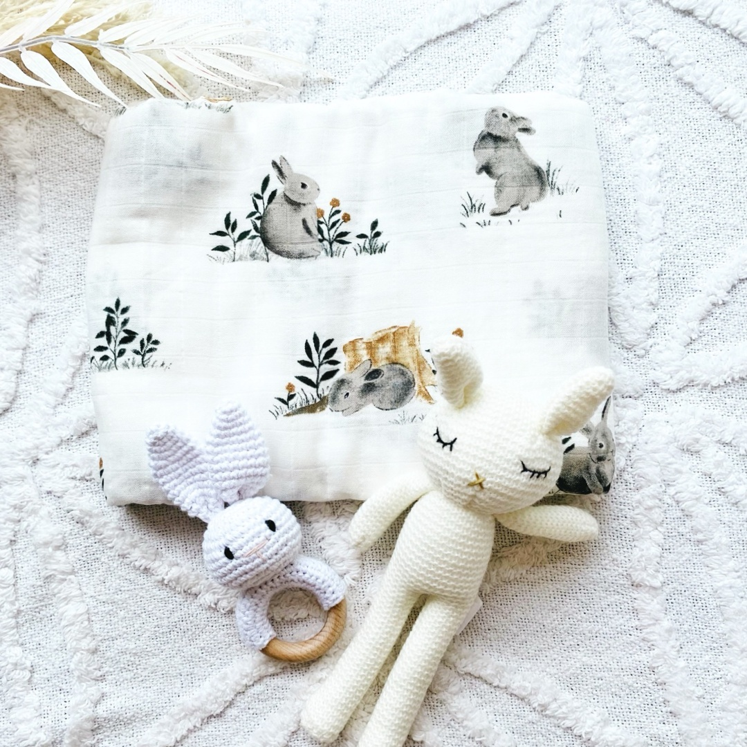 Bunny Swaddle Newborn Muslin Wrap Easter Baby Swaddle Oh Bubba