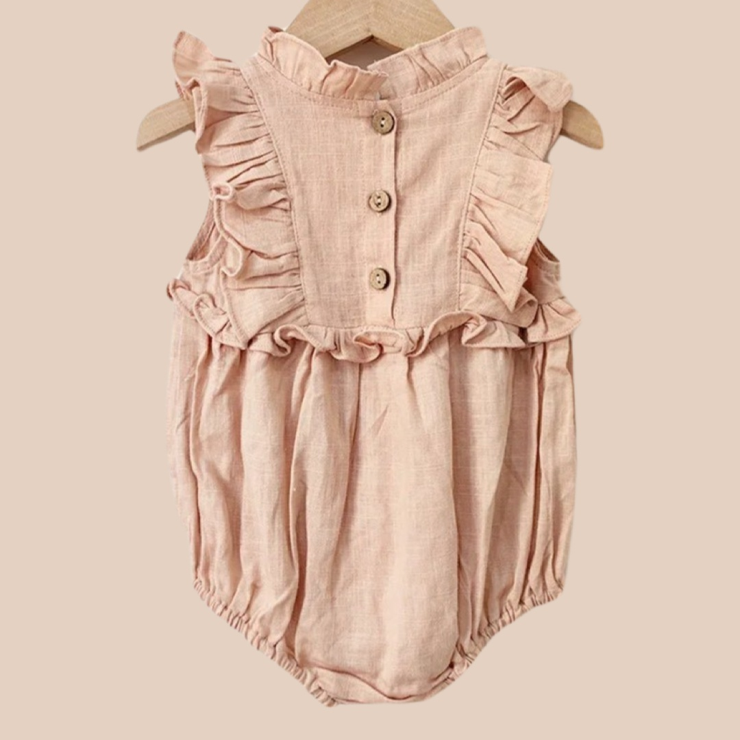 Jabbah Ruffle Romper | Pink