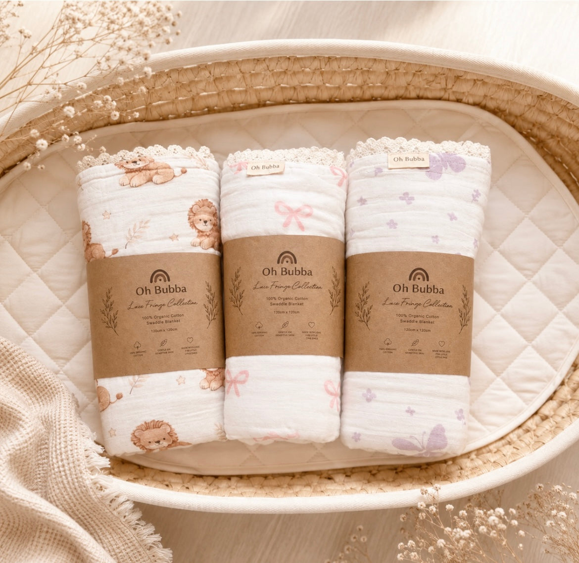 Lion | Lace Collection Gauze Swaddle Blanket
