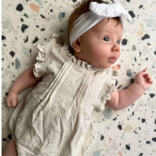 Elegant Linen Romper | Oatmeal