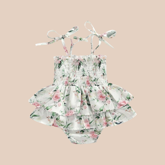 Rose ruffle romper. Baby girl romper. Newborn romper. Baby girl clothing. Baby girl dress\