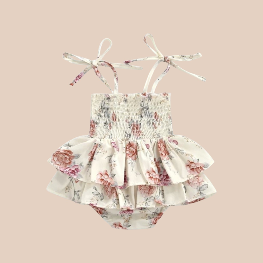 Floral ruffle romper shop