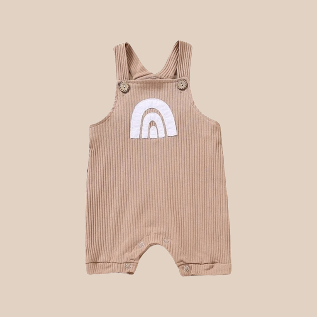 Ribbed Rainbow Baby Boy Overalls
