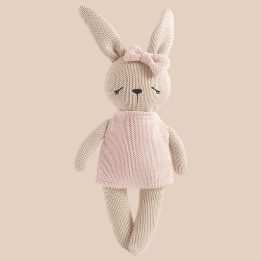 Knit bunny baby toy. Knitted Animal toy - Bella the Bunny 