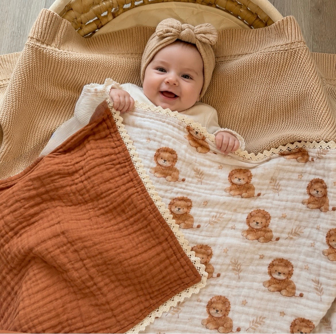 Lion | Lace Collection Gauze Swaddle Blanket