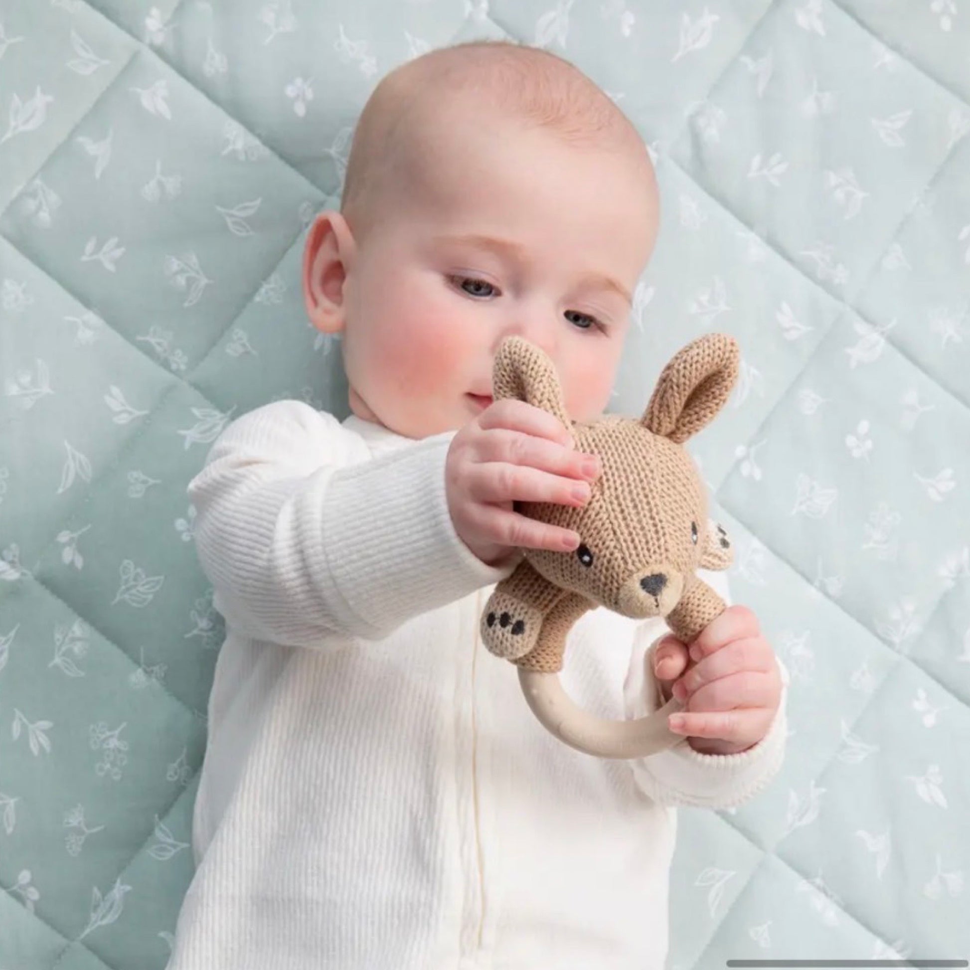 Kangaroo knit rattle 