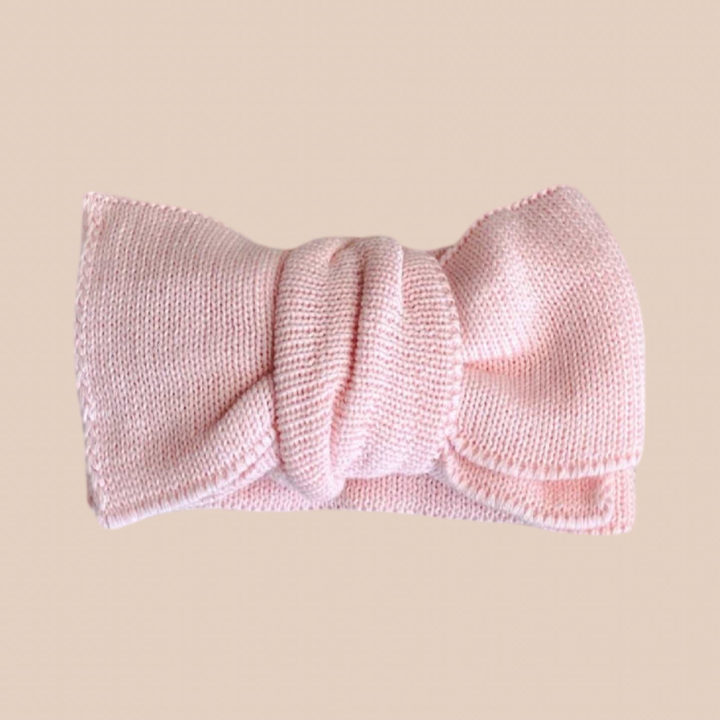 Newborn Pink knit baby bow