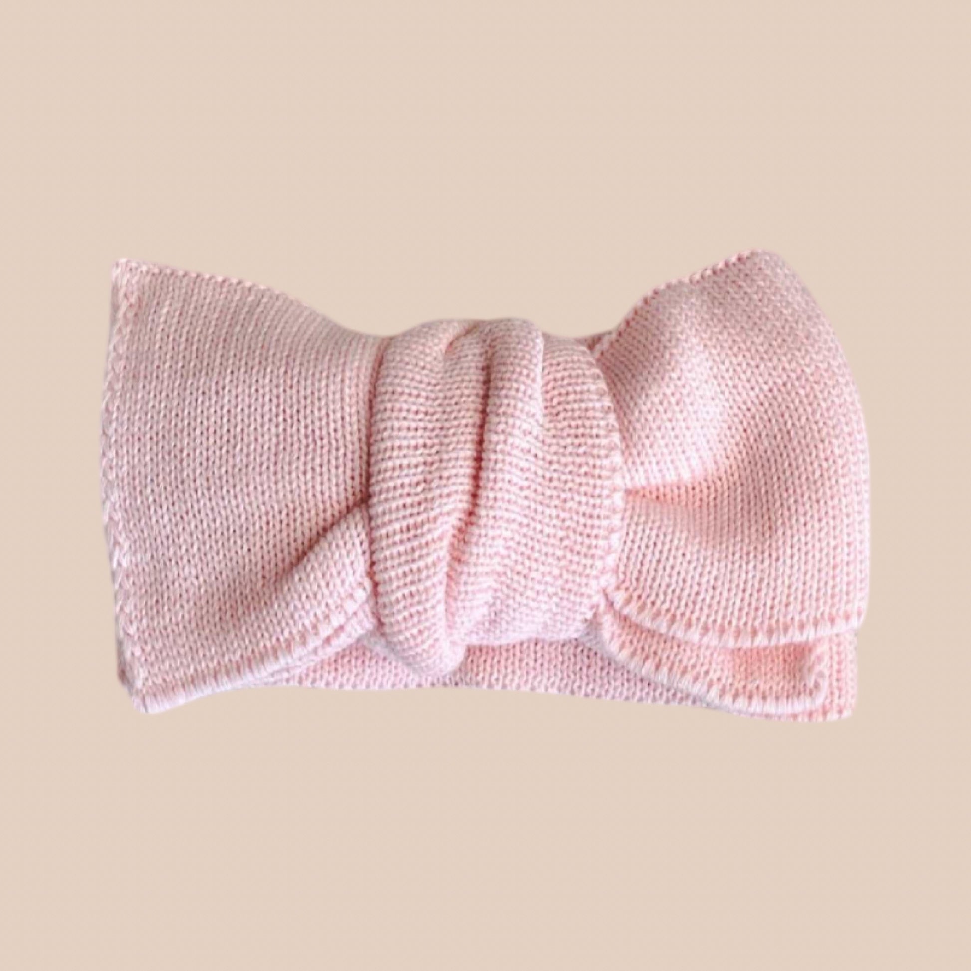 Newborn Pink knit baby bow