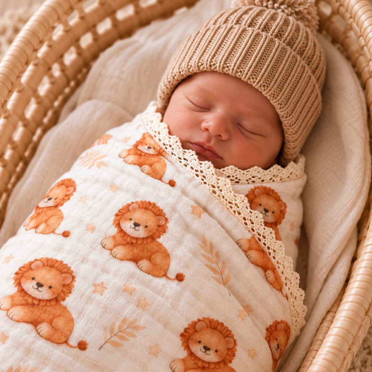 Lion swaddle blanket