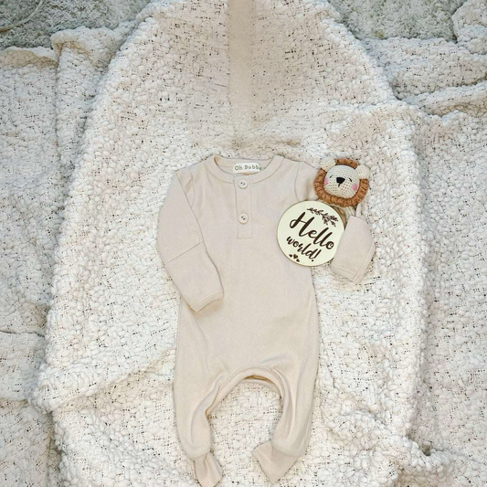 Oat Ribbed Onesie | Discounted