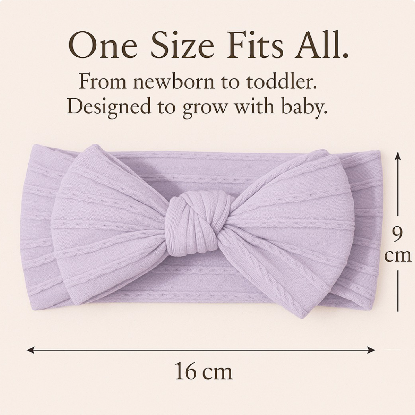 Big Bow Cable Knit Baby Headband | Sand