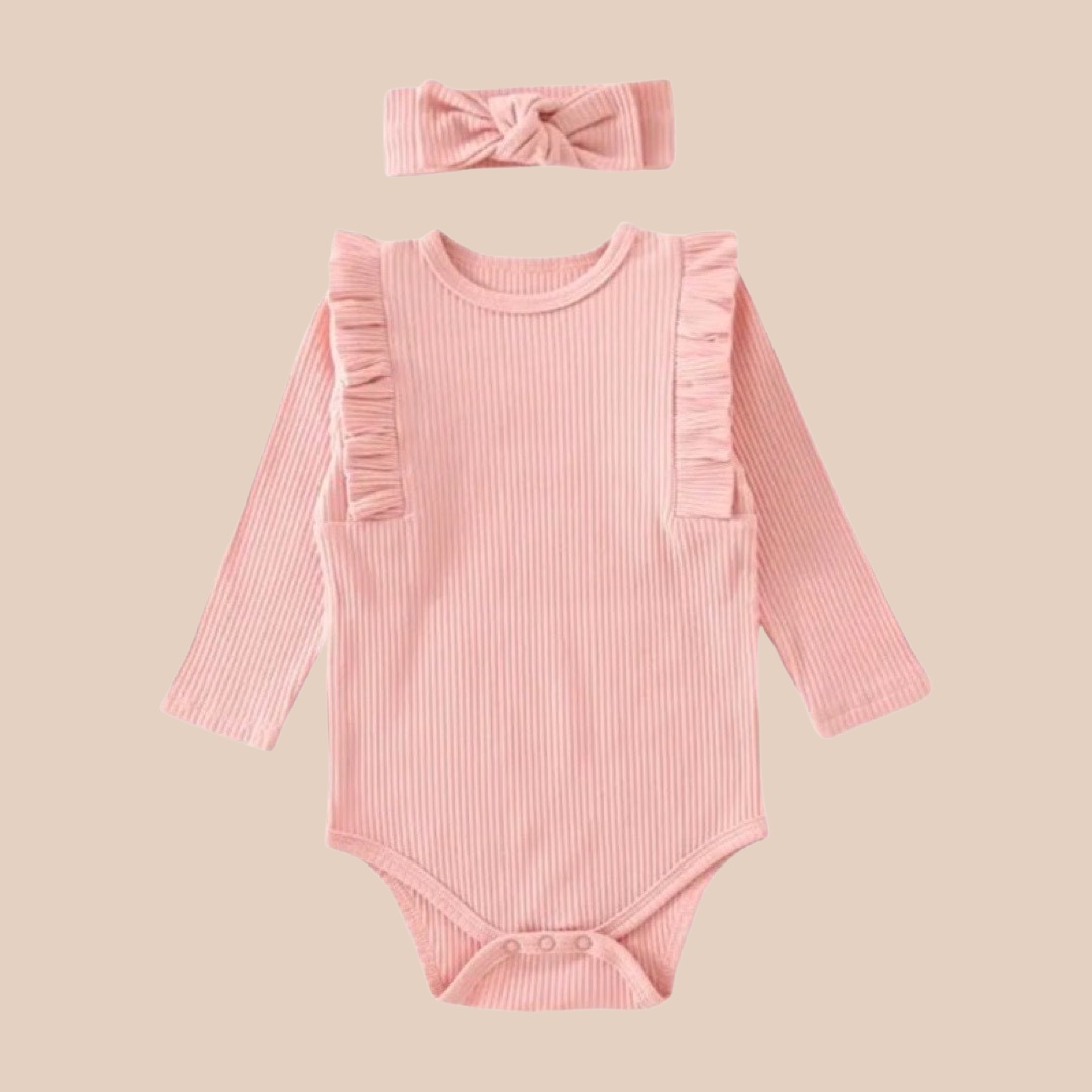 Pink Flutter Bodysuit and Headband - 18-24m
