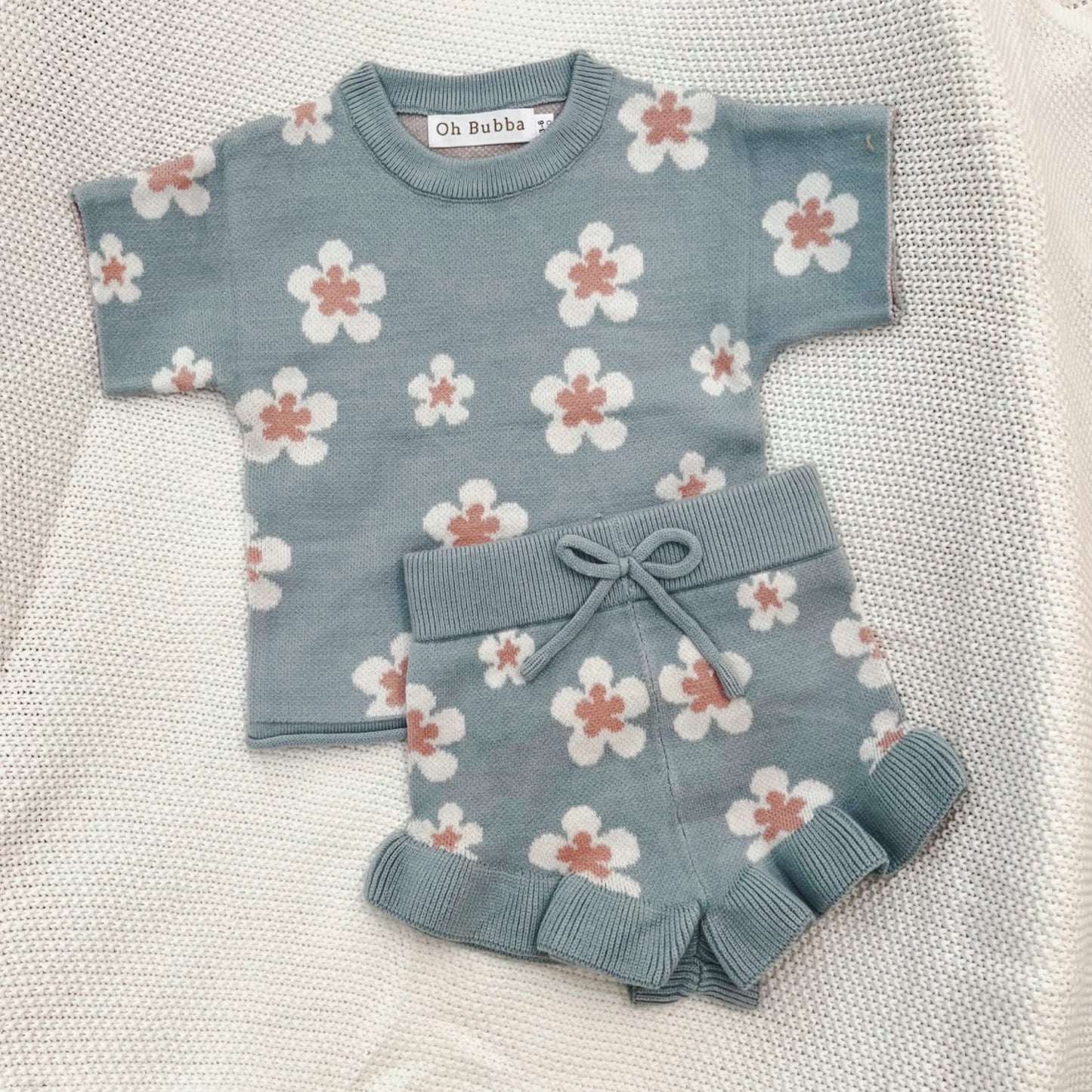 frill and bloom knit set. Baby girl knit set