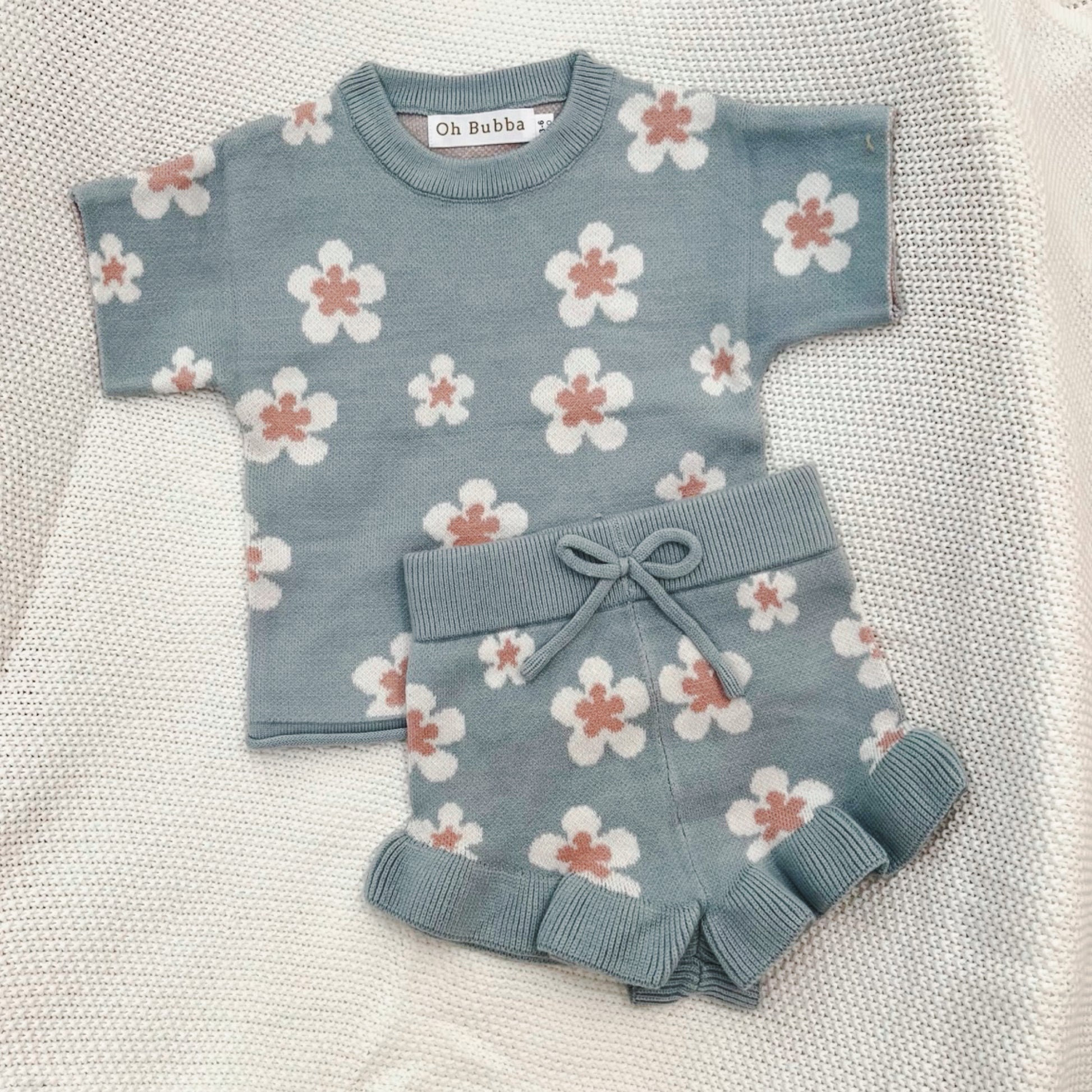 frill and bloom knit set. Baby girl knit set