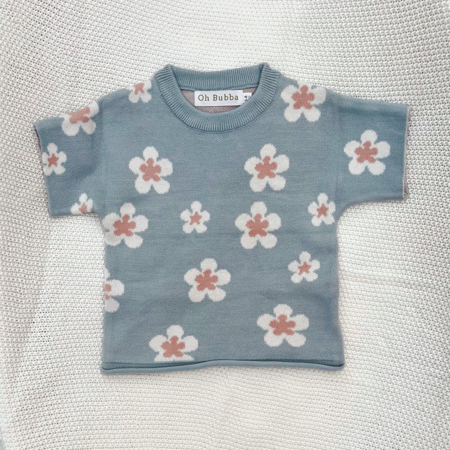 Floral knit baby tee 