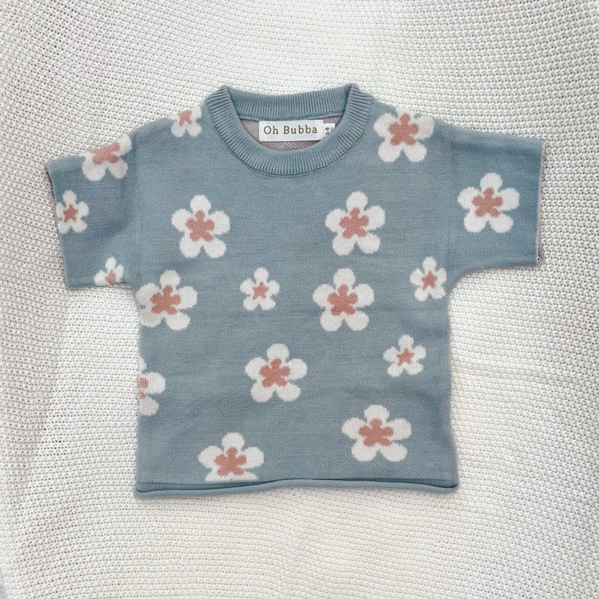 Floral knit baby tee 