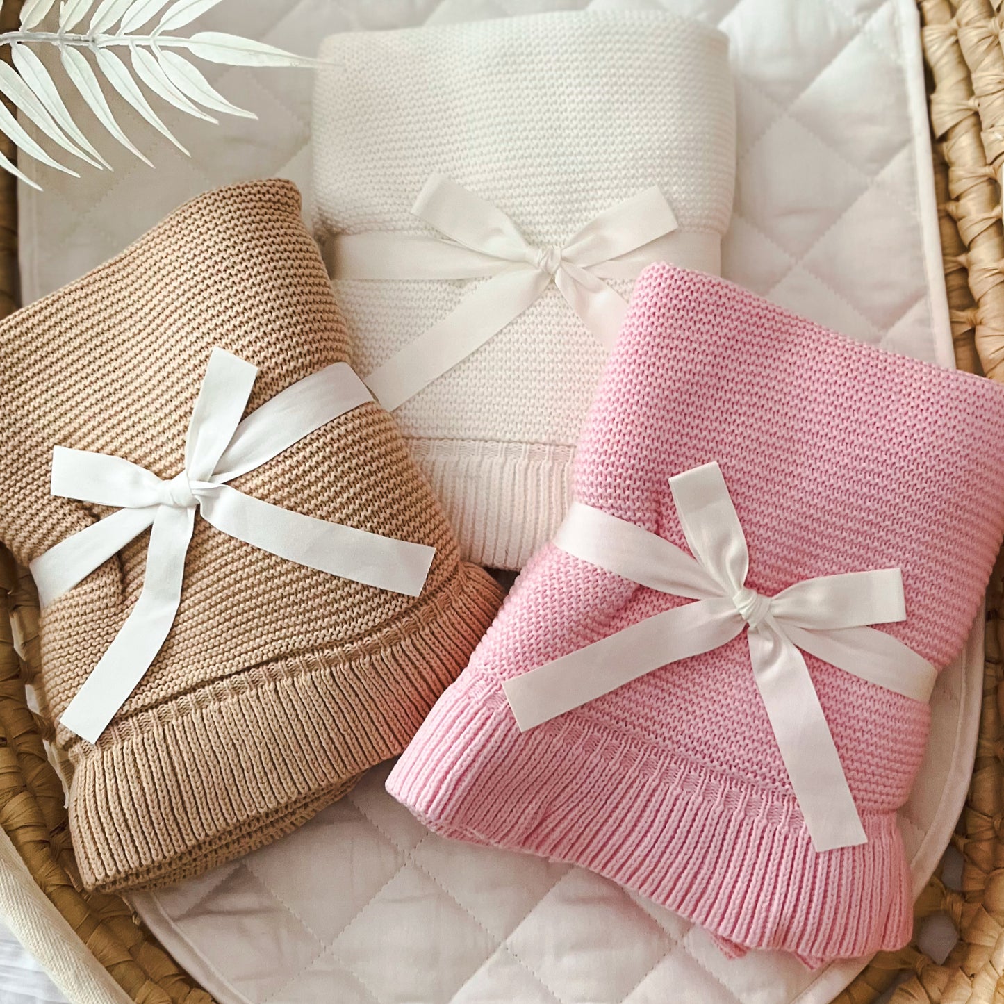 newborn frill knit baby blanket 