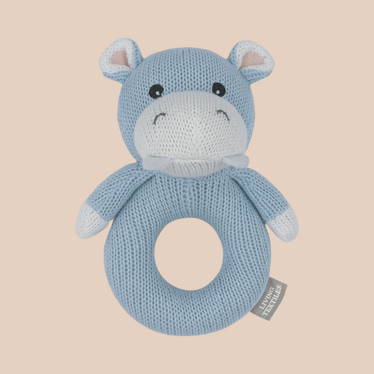 Henry the hippo knit rattle 