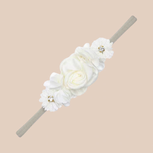 Newborn shoot petite floral baby bow 