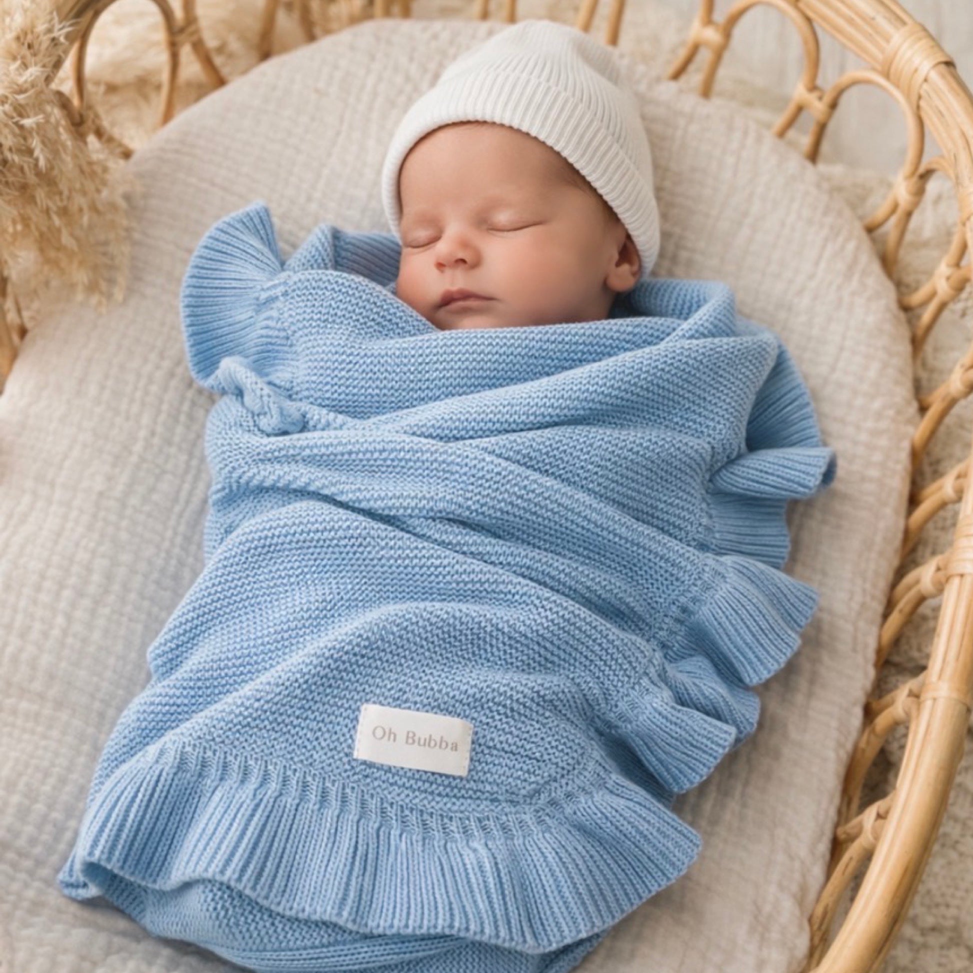 NEwborn baby Frill knit baby blanket